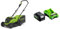 Greenworks Cordless Lawnmower Brushless 24V 33cm Incl. Battery 4Ah and Charger, Up to 300m² Mulching 30L 5-Level Cutting Height GD24LM33K4