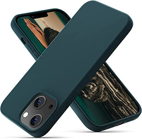 OIIAEE Liquid Silicone Case Designed for iPhone 13 Mini Case, Ultra Slim Shockproof Protective Phone Case Cover with Soft Anti-Scratch Microfiber Lining, 5.4 inch, Teal