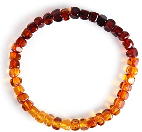 Guptue Natural amber bracelet flower amber gift for Adults (Women/Men) original mineral
