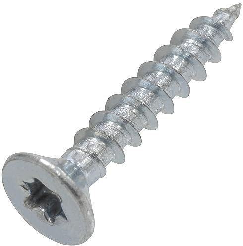 AERZETIX - C68220 -Set mit 100 Selbstschneidende Holzschrauben mit Senkkopf Ø3.5x20 mm mit Sternprägung TX - aus verzinktem Stahl