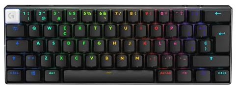 Logitech G Pro X 60 Lightspeed, Teclado inalámbrico para Gaming, 60% TKL mecánico Ultra Compacto, RGB LIGHTSYNC, Teclas de PBT de Doble Moldeado, interruptores táctiles, Windows PC, QWERTY ES - Negro