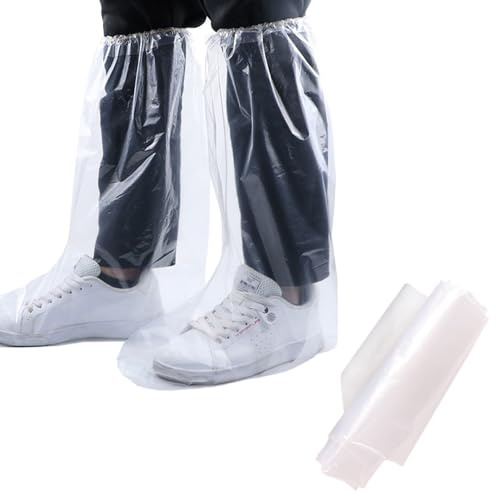 Fayemint 20 Pièces Couvre Chaussures, Surchaussures Impermeables, Protege Chaussure Pluie, Convient pour la Protection Contre la Neige et la Pluie (Blanc)