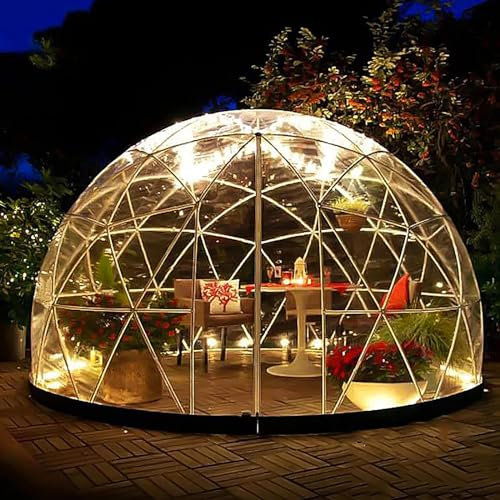 ZIXIAOS Tenda a Cupola da Giardino da 3,6 M/12 Piedi, Tenda a Cupola Geodetica da 8-10 Persone, Tenda a Bolla con Finestra Trasparente, Tenda a Cupola Trasparente