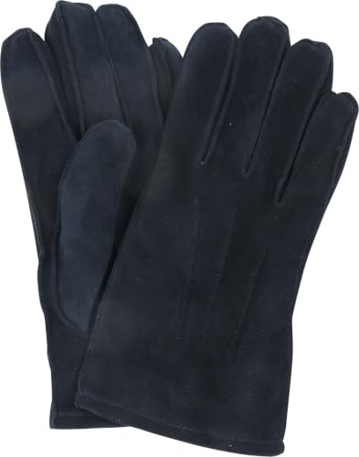 Suitable Guanti in camoscio blu navy, taglia 10,5, da uomo, abbigliamento, lana, perfetti per autunno e inverno, blu, blu scuro, 10.5