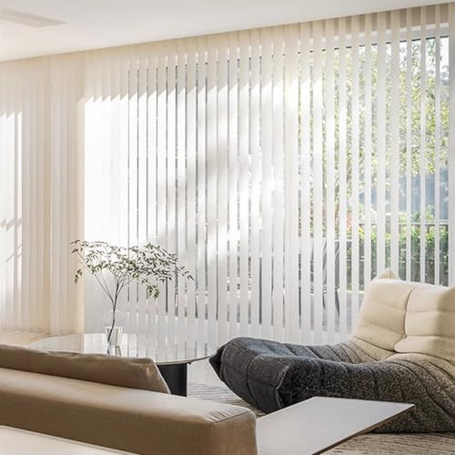LRYELWA Cortina Lamas Verticales Opaca,Estores Verticales Corredera para Ventanas,Persianas Venecianas de Protección Solar y Privacidad para Balcón Puertas,con Accesorios (Blanco,135cm x 100cm)