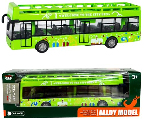 YskerrigToy Autobus Giocattolo, Macchinine Giocattolos per Bambini Auto Modellino Veicolo Carro Giocattolos Macchinine Tirare Indietro Macchinines Bus Giocattolo Regalo per Bambini(Verde)