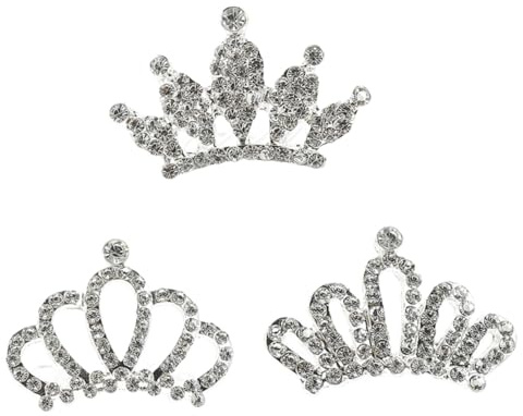 SOIMISS Lot de 3 Peignes à Diadème pour Filles en Alliage Argenté, Finition Soignée et Fiable, pour Fêtes de Noël et Mariages Style Aléatoire