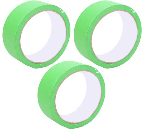 Pssopp 3 Pièces de Masquage Adhésif de Peinture, étanche à L'eau et Efficace pour Empêcher la Peinture Ruban de Peintre Multifonctionnel sans Repos pour un Usage Général(35mm 20m) (GREEN)