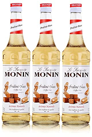 Monin Sirup Praline Nuss, 0,7L, 3er Pack