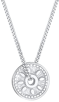 Elli Vintage Sun Coin Necklace 925 Silver