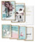 Heimlich® Premium Poster Set OHNE Bilderrahmen | 2 x DIN A3 & 4 x DIN A4 - ca. 30x42 & 21x30 | Stilvolle Poster Collagen mit passenden Bilder als Wanddeko » Strand Pink Flamingo «