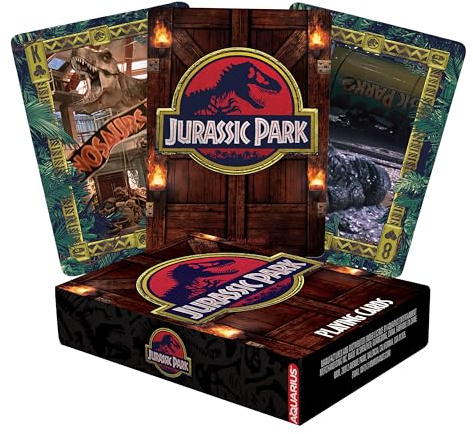 AQUARIUS Jurassic Park Playing Cards - Jurassic Park Themed Deck of Cards for Your Favorite Card Games - Officially Licensed Jurassic Park Merchandise & Collectibles, 2.5 x 3.5