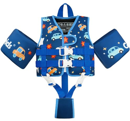 Gogokids Kids Swim Vest Float Armbands, Toddler Jacket-style Swimming Buoyancy Flotation with Adjustable Straps Children Float Jacket for Boys Girls (3-6 Years/19-30 KG)