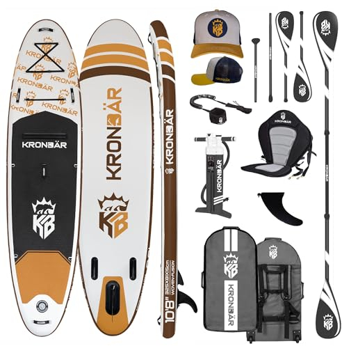 KRONBÄR 10.8 Premium Double Layer iSUP Stand Up Paddle Board aufblasbar Komplettset Zubehör Trucker Cap