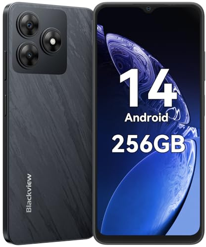 Blackview Mobile Phones 2025, WAVE 8 Android 14 Phone, 12GB+256GB/2TB TF SmartPhone, 6.56 HD+Display, 5000mAh 10W Fast Charge, 8MP+13MP, 4G Dual SIM Free Unlocked Mobile Phone, 2 Years Warranty