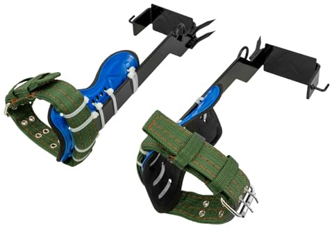 Steigeisen,Baum Stange Kletter Spike Set,Tree Climbing,Glatte Kanten,Frottee-Futter,Starke Belastbarkeit,für Baumklettern, Forstwirtschaft in großer Höhe, Überleben im Dschungel, Jagd, Obstpflücken