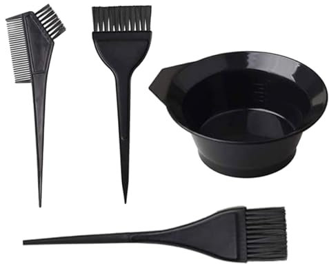 Herramientas De Tinte Para El Cabello, Kit De Colorante Para Colorear De Cabello, Juego De Cepillos De Retoque Raíz, Manijas Ergonómicas, Reutilizable Y Fácil De Usar, Negro, Para La Aplicación De Tin