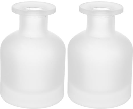 Healifty Glass Reed Diffuser Bottles: 2 Pcs Empty Diffuser Bottles for Essential Oils 150ml/5oz Refillable Fragrance Jar for Diy Fragrance Replacement Crafts, Home Aromatherapy (White)