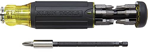 Klein Tools 32303 Multi-Bit Schraubendreher/Steckschlüssel, Schlagklasse 14 in 1 Magnet-Schraubendreher-Set Kreuzschlitz, Schlitz, Vierkant, Kombi, Torx