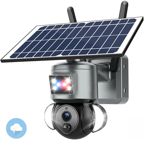 MAGIC SELECT améra de Surveillance Extérieure avec Panneau Solaire. Caméra de Vision Nocturne Infrarouge. Caméra de Securité Extérieure avec Batterie, étanche, Détection de Mouvement Humain