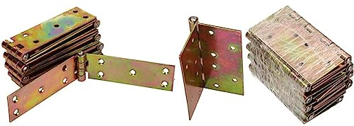 KOTARBAU Kistenband 150 x 25 mm 10. Stk Gerollte Tischband Möbelscharniere Möbelband & ® 10 Stück Türscharniere 100 mm x 100 mm Gerollt Verzinkt Gelb Kantige Scharniere Möbelband