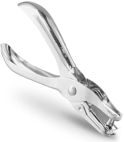 Anseom Perforatore a Pinza Singolo Foro 6mm, Foratrice per Carta in Acciaio Inossidabile Perforatrice Fogli A4, Perforatrice a Fessura Manuale per Carta per Fai da Te, Ufficio, Casa, Scuola