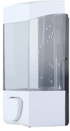 YUMILI Dispenser sapone muro – 350ml trasparente, Dispenser sapone bagno ricaricabile manuale per sapone/lozione/shampoo, ideale per cucina/hotel/ristoranti