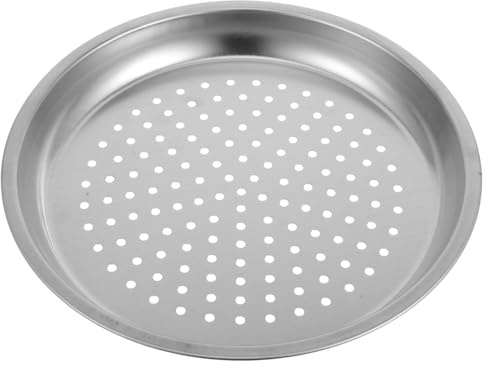 ULTECHNOVO Stainless Steel Steamer Tray for Wok 12.48 inch Steam Plate Insert Deepened Design with Holes for Steaming Dumplings Buns Vegetables and Seafood