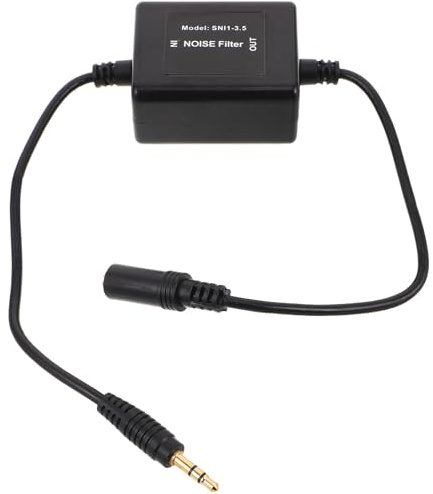 Mikikit Filtro Antirumore Auto Compatto per Impianto Audio Isolatore Loop di Massa Aux Riduttore Passivo di Ronzio e Disturbi per Altoparlanti e Stereo Veicolari