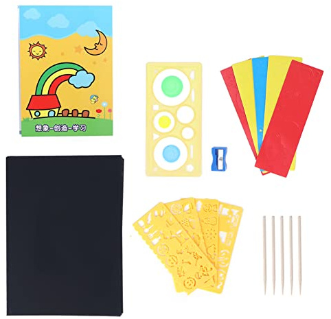 Pilipane Set di carta da grattare fai da te fatto a mano per bambini Libro di graffiti Set di carta da grattare per giochi di società Regalo di compleanno di Pasqua Natale Attività
