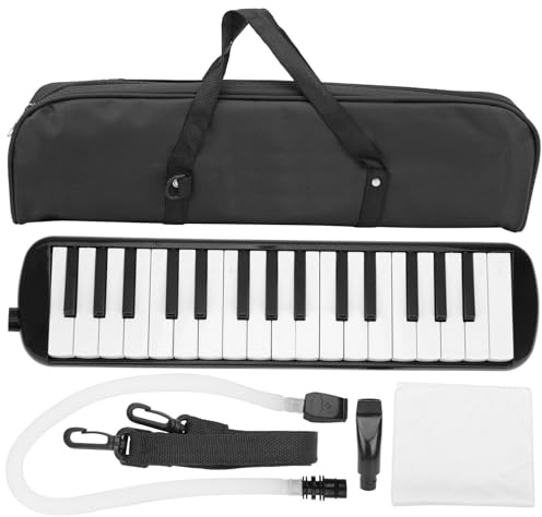 Sunicon Melodica Instrumento musical de viento de 32 teclas adecuado para bolsa de práctica principiante (Black)