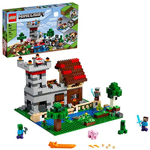 LEGO Minecraft The Crafting Box 3.0 21161 Minecraft Brick Construction Toy and Minifigures, Castle and Farm Building Set, Great Gift for Minecraft Players Aged 8 and up, New 2020 (564 Pieces)
