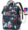 RJEU Rucksack Damen,Schulrucksack Mädchen Teenager mit Anti-Diebstahl Tasche & USB-Ladeanschluss,Laptop Rucksack Schule mit 12-16 Zoll Laptopfach für Frauen,Freizeit,Uni,Arbeit,Reisen (Blume)