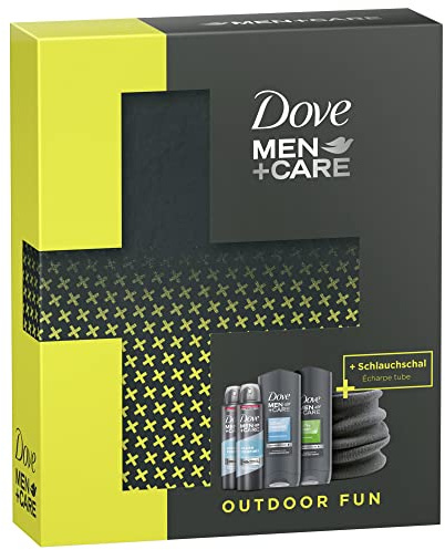 Dove Men+Care Geschenkbox Clean Comfort Pflegeset mit Duschgel, Antitranspirant und Schlauchschal (2 x 250ml + 2 x 150ml) 1 Stück