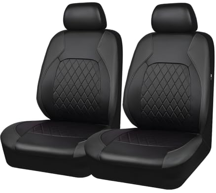 CGEAMDY 2 Stück Autositzbezüge Kompletter Satz, Autositzbezüge Kompletter Satz Leder Full Wrap Wasserdicht, Auto-Sitzbezüge Vordersitze Für Den Meisten Limousinen SUV