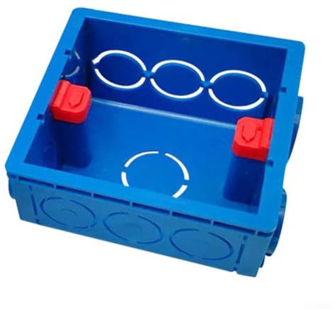 Boîte de montage carrée encastrée 86 mm avec design caché, installation intérieure, blanc/bleu/rouge (bleu)