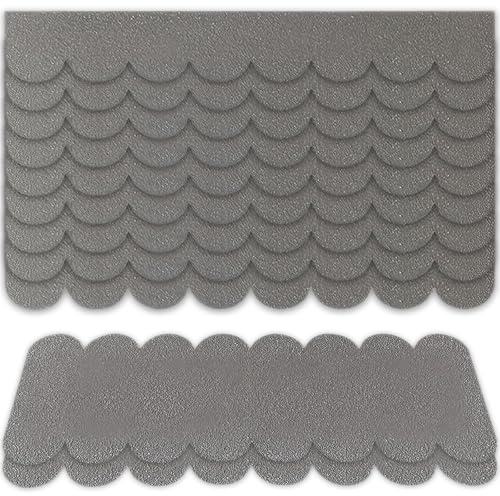 peiyee Mini Tegole per Casetta per Uccelli, 32 Pezzi Tegole Autoadesive in Feltro, Cartone Catramato per Tetto di Casetta Nido, Casetta per Conigli, Cuccia per Cani, Tetto di Cassetta Postale (Grigio)
