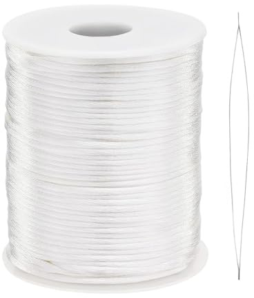 Hilo Encerado, 120m, Hilo Encerado con Aguja de Perlas, Cordón Encerado para Hacer Joyas, Hilo de poliéster Encerado para Hacer Pulseras, Collares, Joyas, Manualidades DIY, 0,5 mm