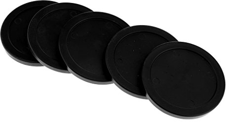 Sharplace 5 Stück Air Hockey Ersatz Pucks, 82mm / 62mm - Schwarz, 62mm