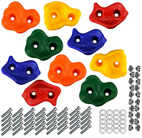 Klettersteine für Kletterwand im Set bunt gemischt robuste Klettergriffe für Spielturm (10 Stück)