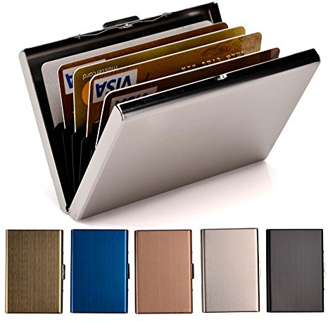 EASTNIGHTS RFID pour Cartes de crédit Pochettes pour Homme et Femme, Fin en Acier Inoxydable Carte de crédit Protecteur pour Tenant Piste magnétique Carte ATM Silver.