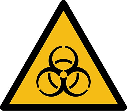 Aufkleber Warnzeichen „Warnung vor Biogefährdung“ Folie nach ISO 7010 W009 | SL 5-30 cm Made in Germany, Größe: Ø5 cm
