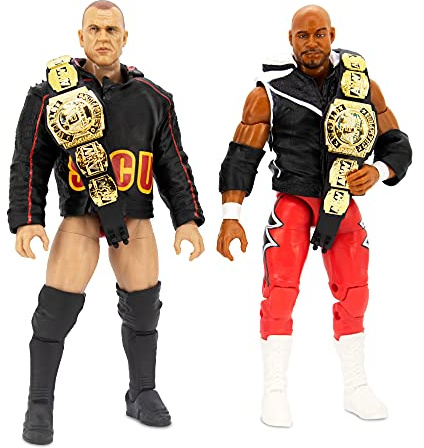 AEW AEW0144 Unrivaled Collection Tag Team Pack-Frankie Kazarian und Skorpion Sky Actionfiguren, Plus Zubehör, Multi