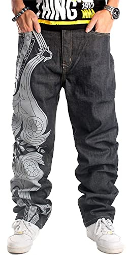 Jean baggy pour homme et femme Y2k Skater vintage uni 2023 Jeans décontracté à jambes larges en denim Hip Hop, Jean baggy - 5, 44