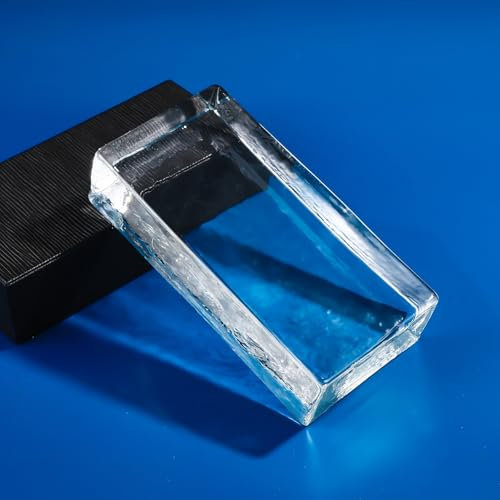 Brique de verre solide transparente de 7,8 x 3,9 x 1,9 pouces, cloison décorative, utilisée pour les cloisons de pièce, la décoration de bâtiments, les bars, les hôtels, les restaurants(G)