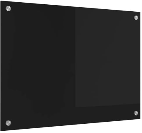 vidaXL Küchenrückwand Schwarz 70 x 50 cm Gehärtetes Glas, Moderner, stabiler Küchenoberflächen-Style: Hitzebeständige Glasrückwand für coole Upgrades und modernen Flair