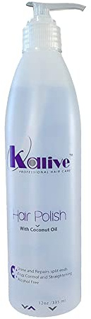 KALIVE Hair Polish with Coconut Oil - Nourishing, Smoothing for Frizzy, Dry, and Damaged Hair - 12 oz, Anti-Frizz Product