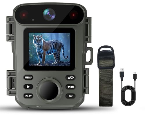 ArzzuNiu Mini Trail Camera Night Vision 32MP 1080P Game Camera with Night Vision Motion Activated Waterproof for Wildlife Monitoring (2025 Upgrade)
