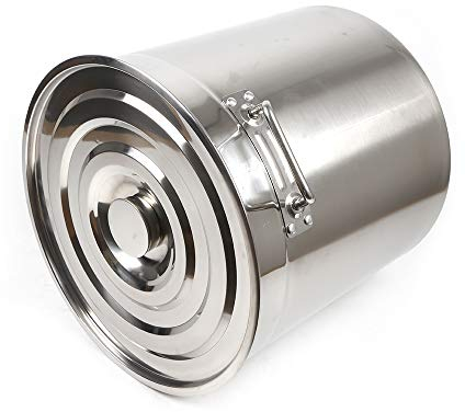 Pentola da 35 litri, pentola per zuppa, pentola per zuppa in acciaio inossidabile con coperchio, bollitore per gulasch, fornello da campeggio, verdura, zuppa e stufato nella cucina dell'hotel