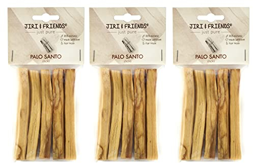 Jiri & Friends 3 Pack Palo Santo Räucherholz 75 Gramm (3 X 25 Gramm) | Palosanto Holz, Palo Santo Sticks
